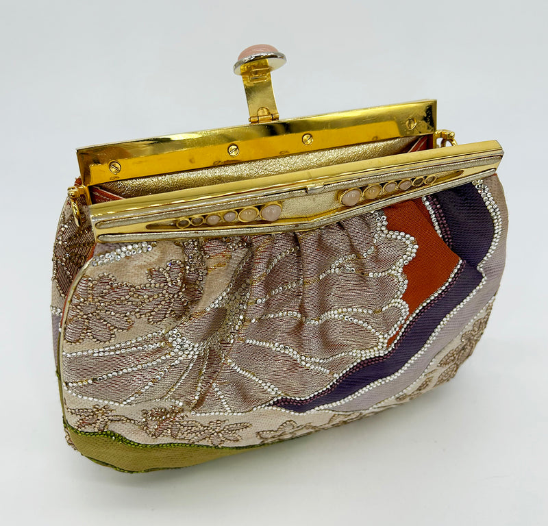 Judith Leiber Vintage Silk and Swarovski Crystal Multicolor Clutch