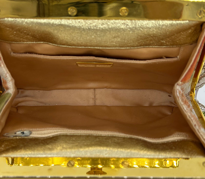 Judith Leiber Vintage Silk and Swarovski Crystal Multicolor Clutch