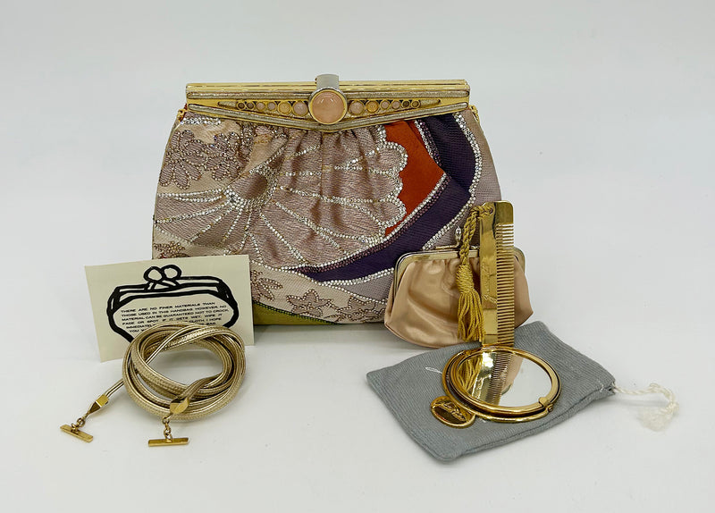 Judith Leiber Vintage Silk and Swarovski Crystal Multicolor Clutch