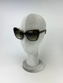 Emilio Pucci Vintage Tortoiseshell and Tan Oversize Cat Eye Sunglasses