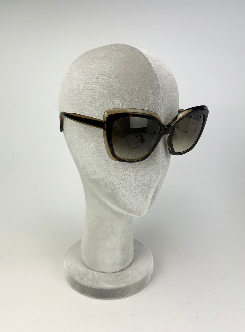 Emilio Pucci Vintage Tortoiseshell and Tan Oversize Cat Eye Sunglasses