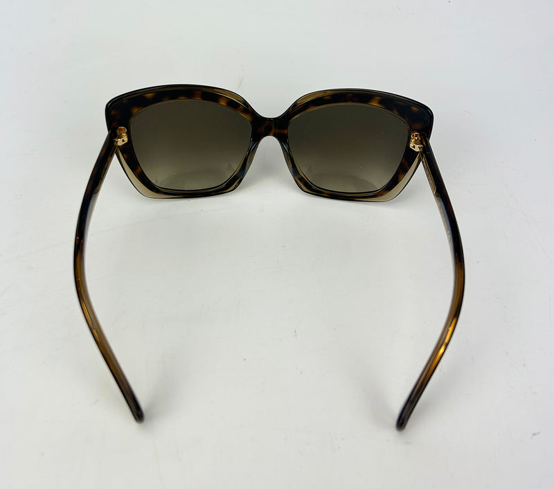 Emilio Pucci Vintage Tortoiseshell and Tan Oversize Cat Eye Sunglasses