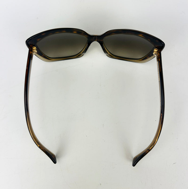 Emilio Pucci Vintage Tortoiseshell and Tan Oversize Cat Eye Sunglasses