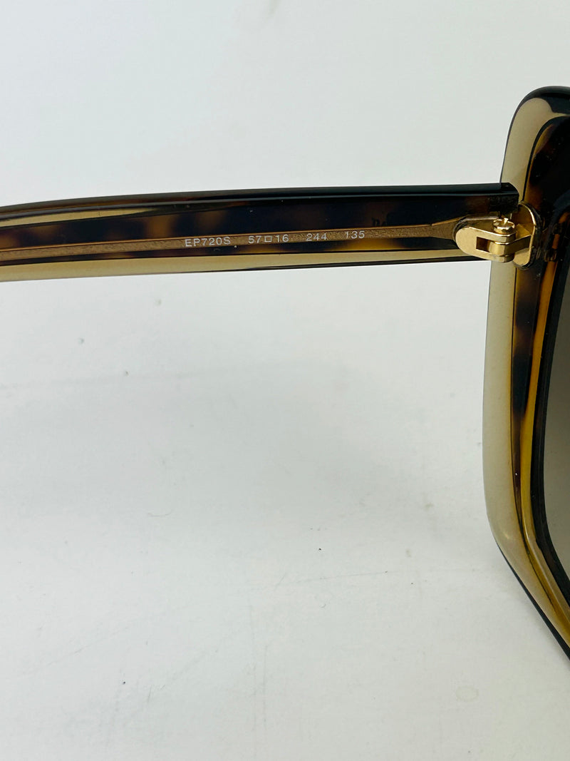 Emilio Pucci Vintage Tortoiseshell and Tan Oversize Cat Eye Sunglasses