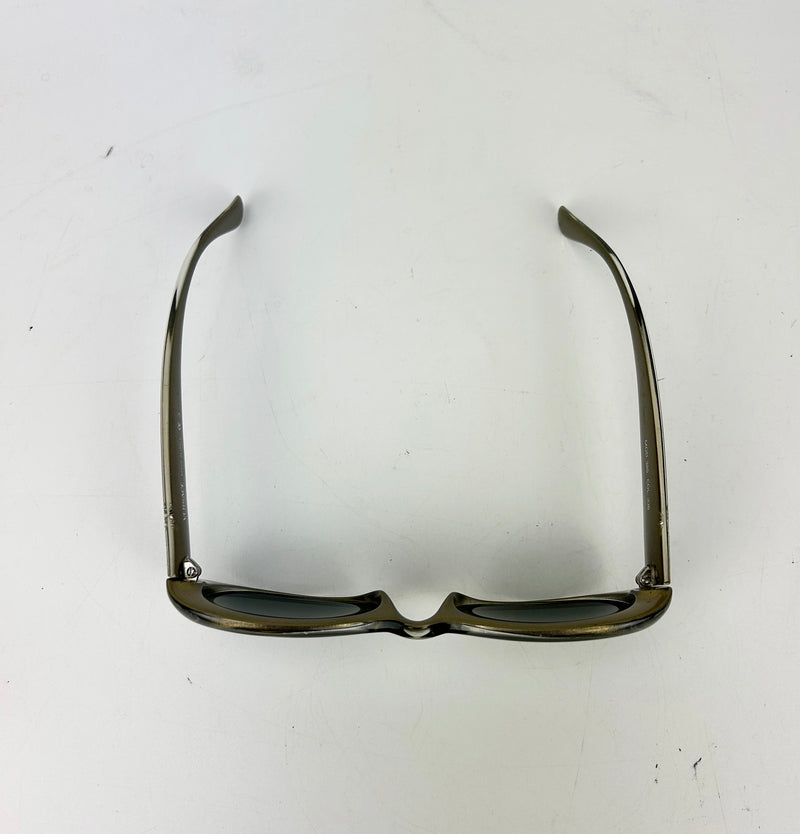 Vintage Versace Olive Green Oval Frame Sunglasses c1990s