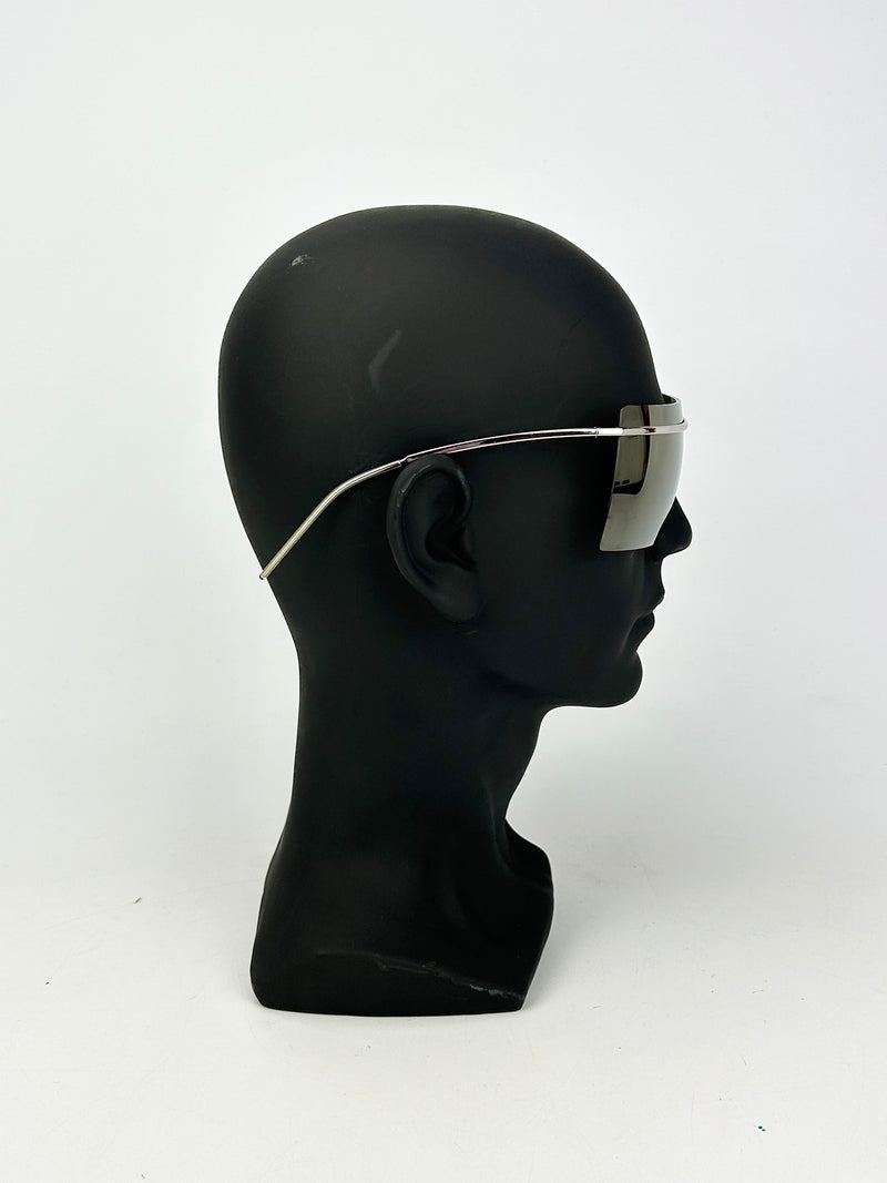 Chanel Vintage Oversize Gold Mirror Ski Sunglasses c2000s