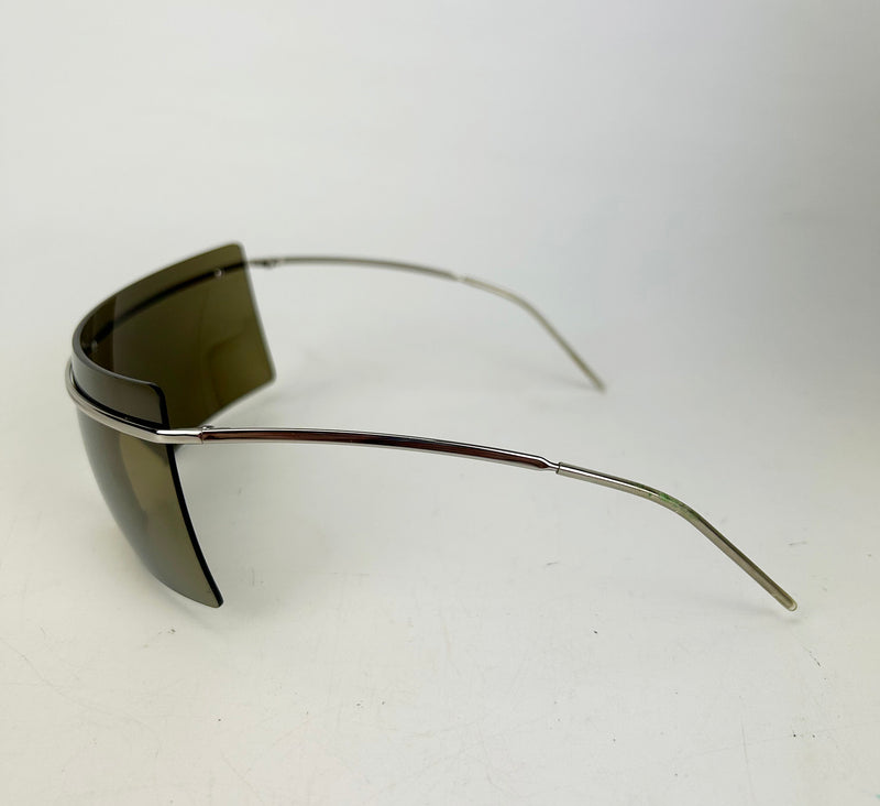 Chanel Vintage Oversize Gold Mirror Ski Sunglasses c2000s