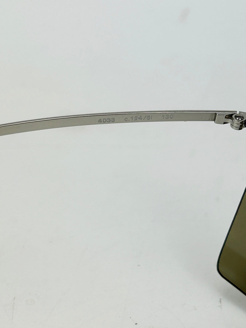 Chanel Vintage Oversize Gold Mirror Ski Sunglasses c2000s