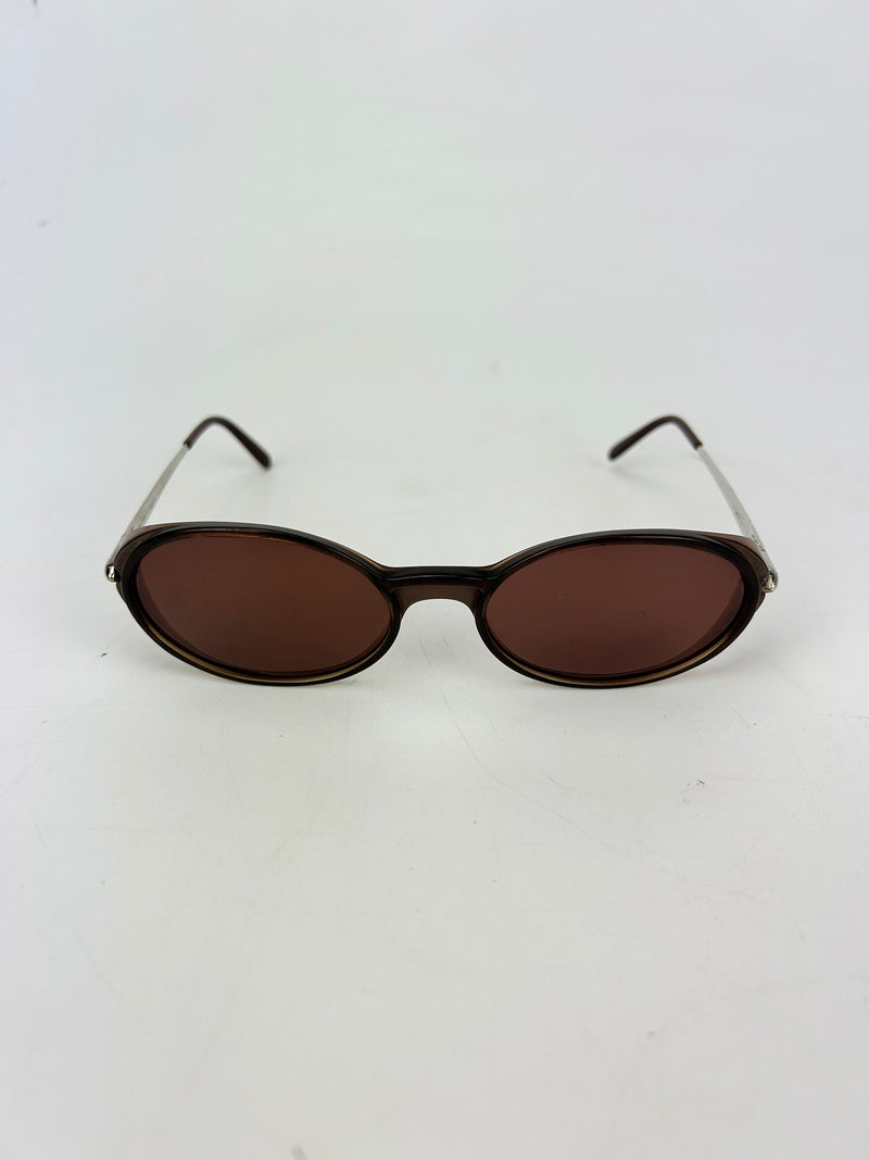 Cartier Aspen Vintage Brown Oval Lens Sunglasses c1990s