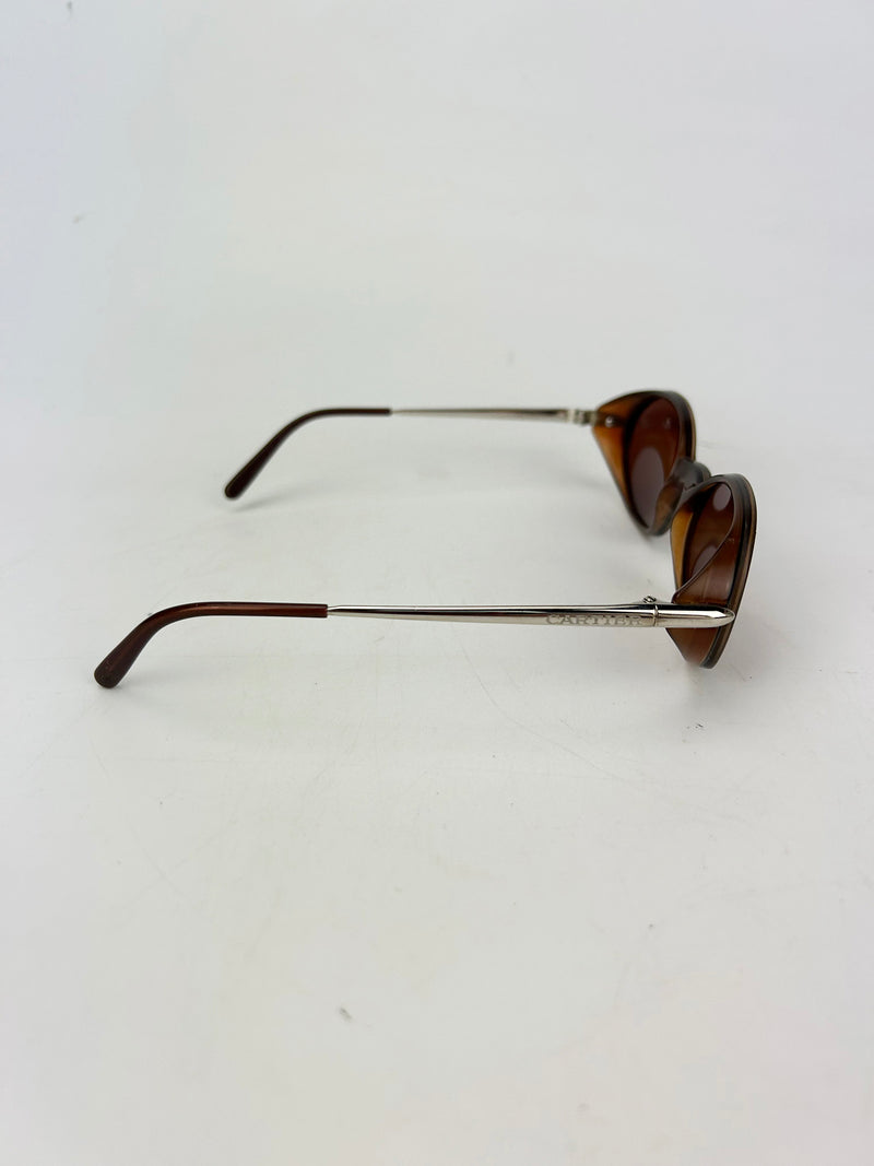 Cartier Aspen Vintage Brown Oval Lens Sunglasses c1990s