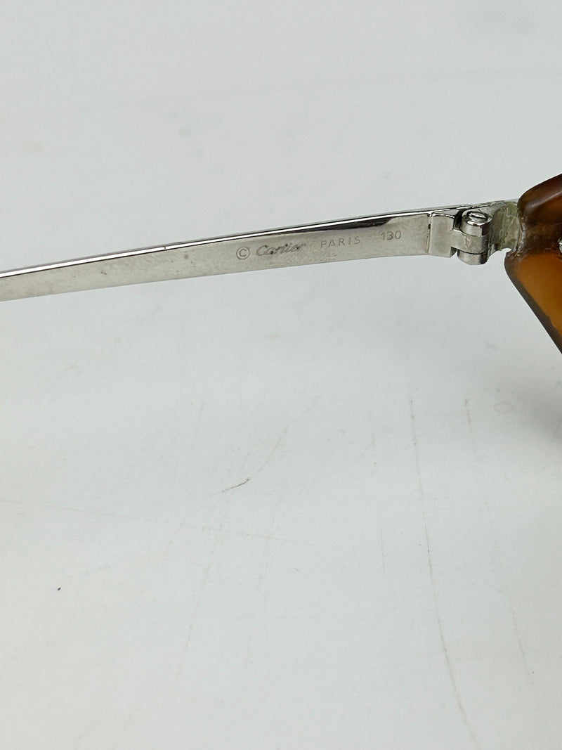 Cartier Aspen Vintage Brown Oval Lens Sunglasses c1990s