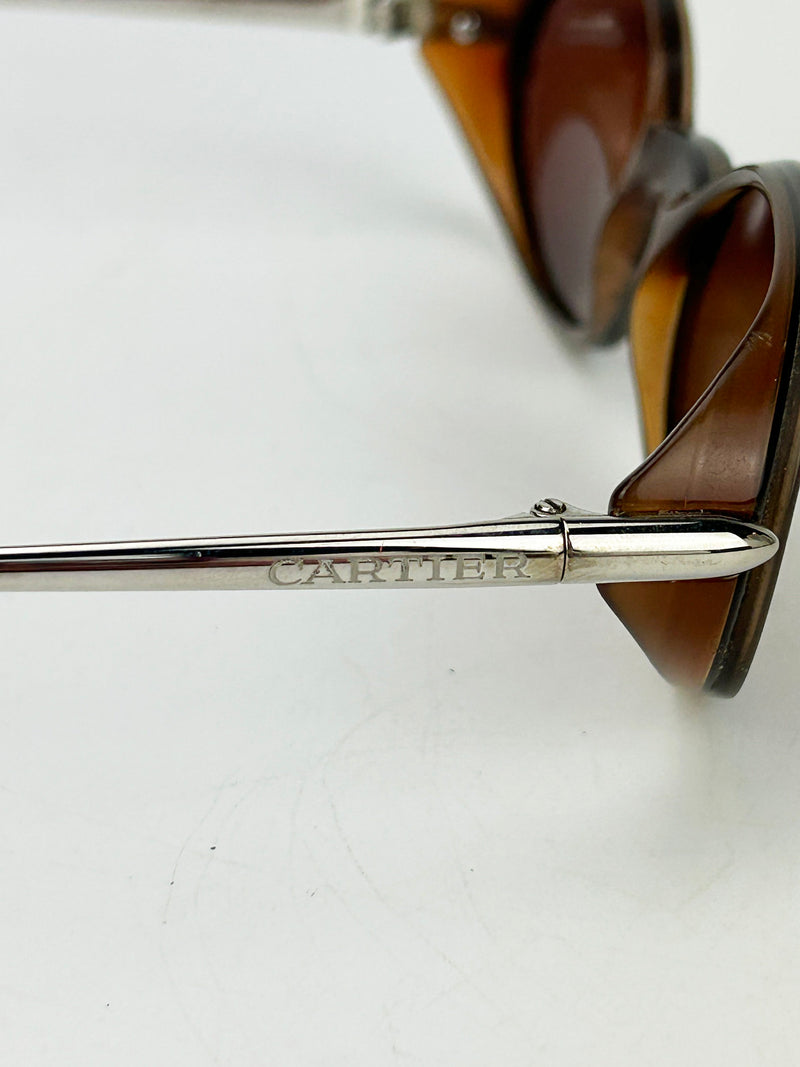 Cartier Aspen Vintage Brown Oval Lens Sunglasses c1990s