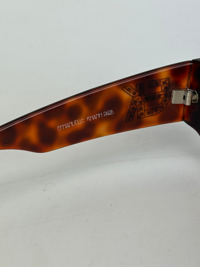 Emmanuelle Kahn Vintage Tortoiseshell Rhinestone Sunglasses c1980s