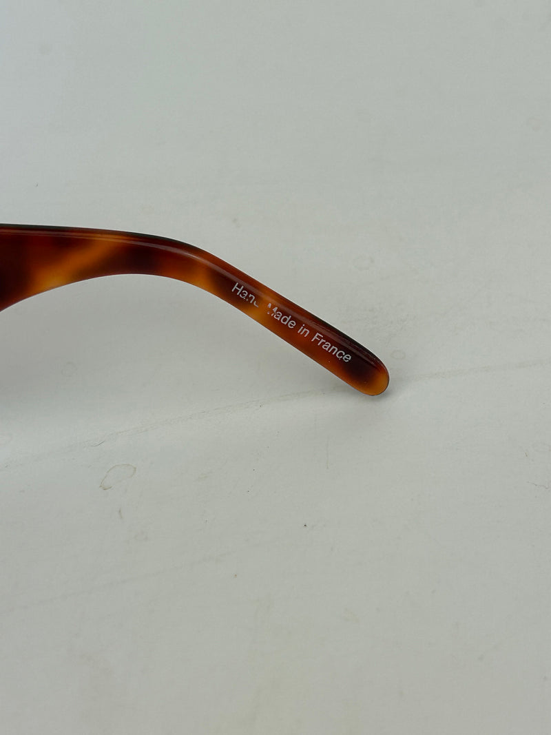 Emmanuelle Kahn Vintage Tortoiseshell Rhinestone Sunglasses c1980s