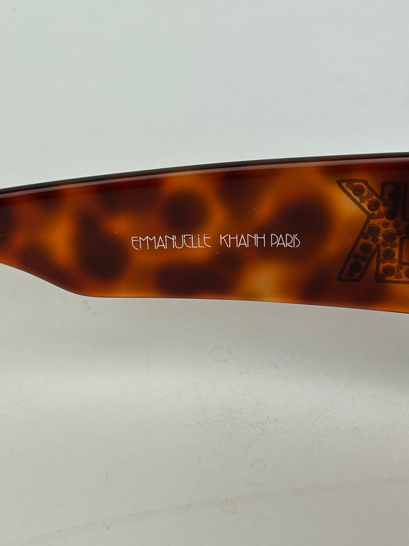 Emmanuelle Kahn Vintage Tortoiseshell Rhinestone Sunglasses c1980s