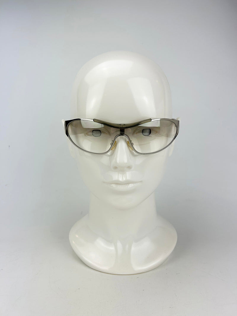 Christian Dior Rider Sunglasses Silver Frame Clear Lens Vintage c2000s