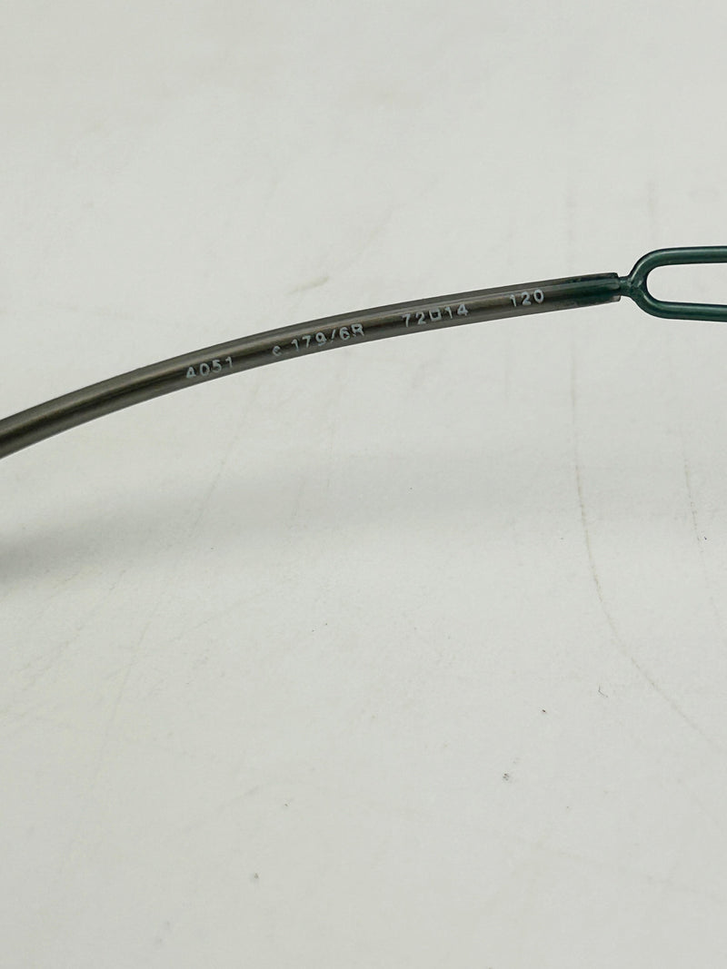 Chanel Vintage Green and Blue Floating Mirror Lens Wire Arm Sunglasses c2000s