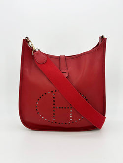 Hermes Vintage Rouge Epsom Evelyne GM III 29
