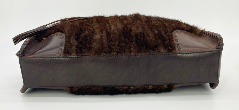Dolce and Gabbana Brown Mink Fur Shoulder Bag