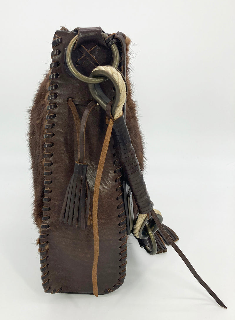 Dolce and Gabbana Brown Mink Fur Shoulder Bag