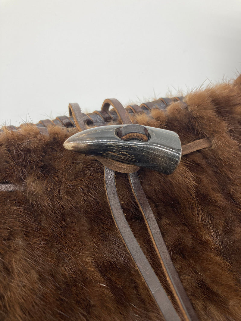 Dolce and Gabbana Brown Mink Fur Shoulder Bag