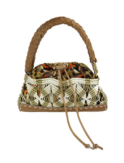 Vintage Roberto Cavalli Macrame Silk Drawstring Baguette