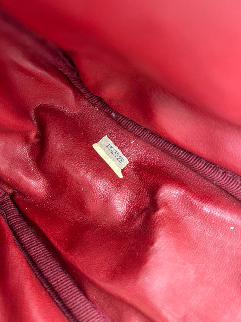 Chanel Vintage Red Leather Clear PVC Shoulder Bag Tote c1990s