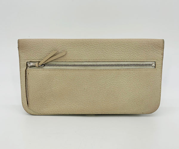 Hermes Dogon Beige Clemence Leather Bi Fold Wallet
