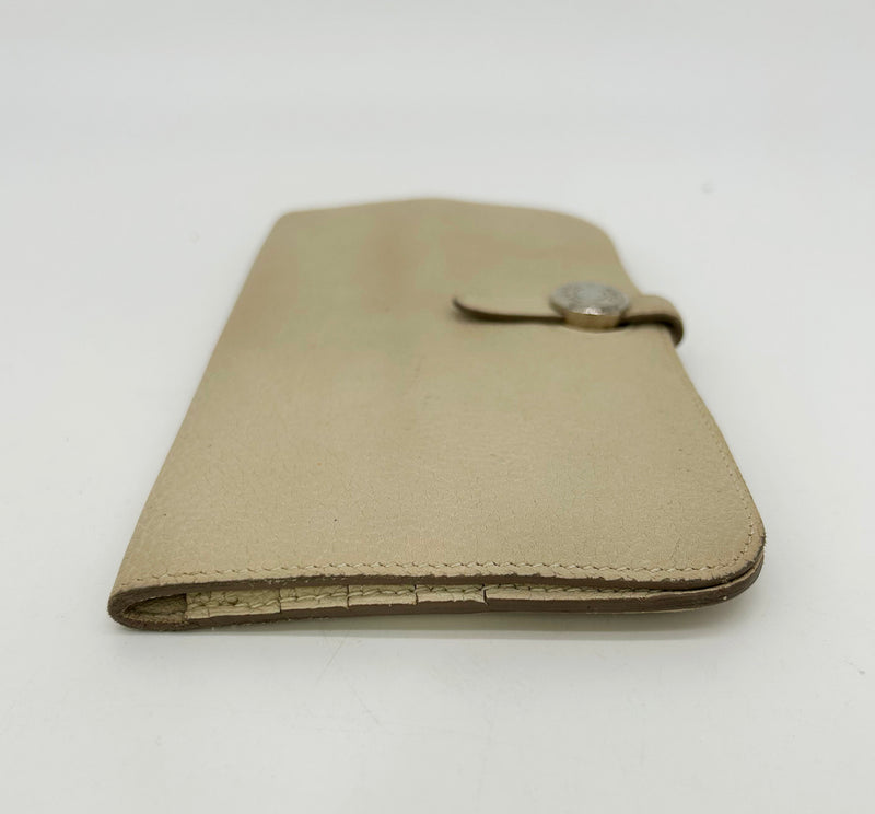 Hermes Dogon Beige Clemence Leather Bi Fold Wallet
