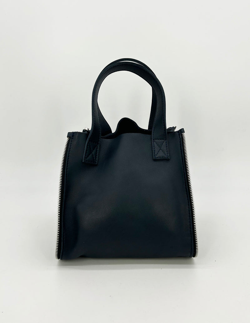Designer Made in Italy Navy Blue Leather 3 in 1 Handbag Tote