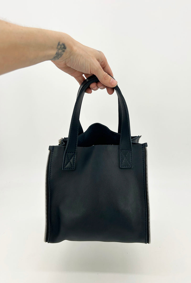 Designer Made in Italy Navy Blue Leather 3 in 1 Handbag Tote