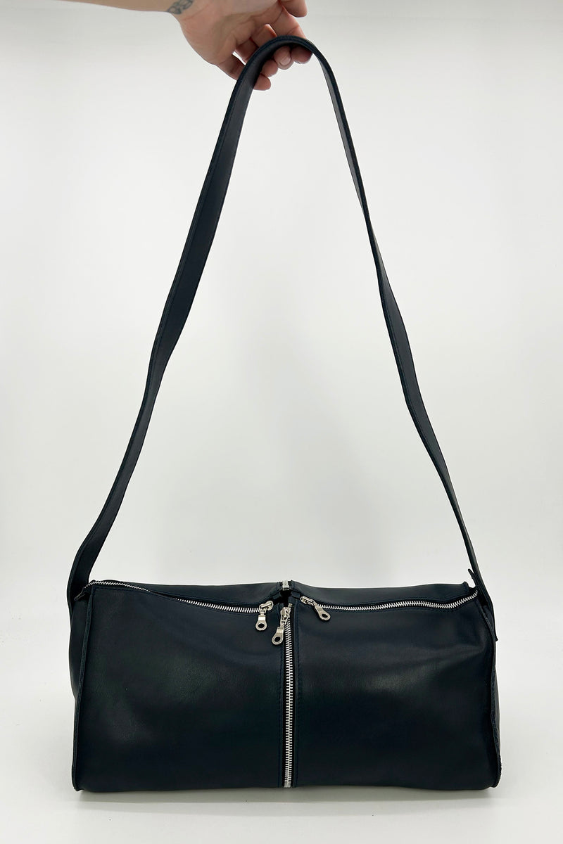 Designer Made in Italy Navy Blue Leather 3 in 1 Handbag Tote