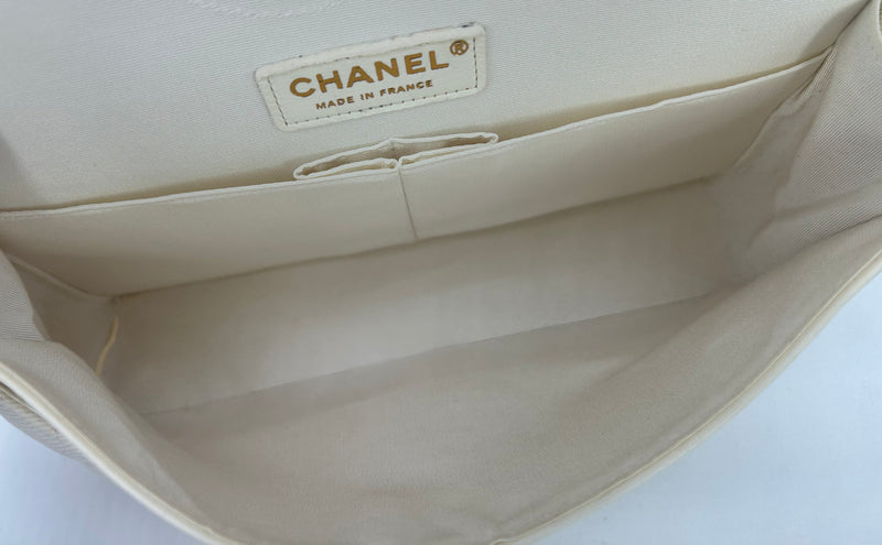 NWOT Chanel Denim Floral Print Medium Double Flap Classic 2.55