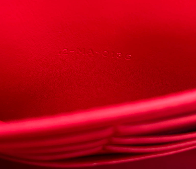 Christian Dior Red Patent Leather Tribale Chain Flap Bag