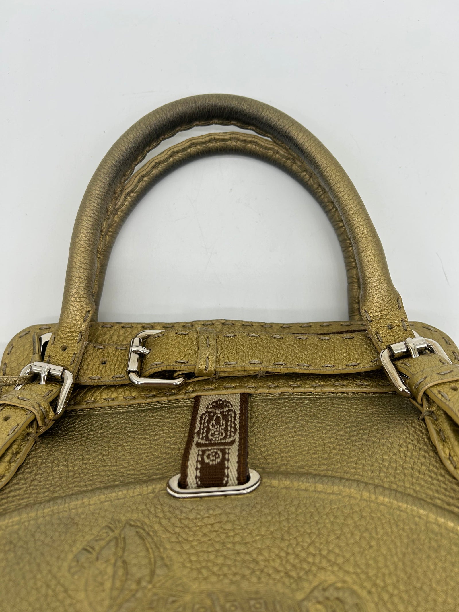 Fendi Selleria Villa Borghese Gold Leather Tote – Ladybag