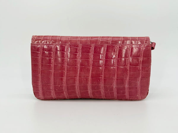 Maxima for Titti Dell'Acqua Vintage Pink Alligator Wristlet c1990s