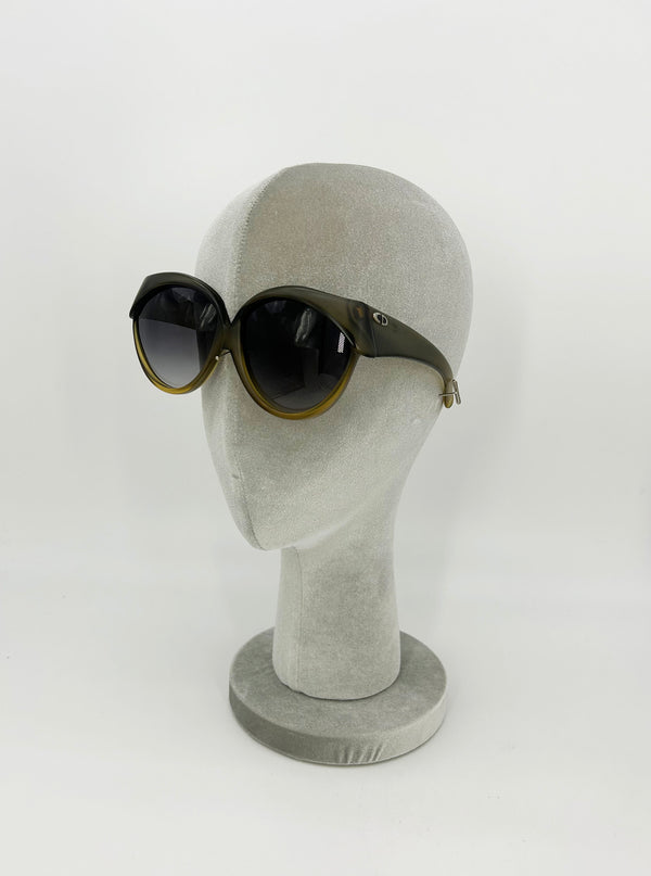 Christian Dior Vintage Green Oversize Oval Frame Sunglasses