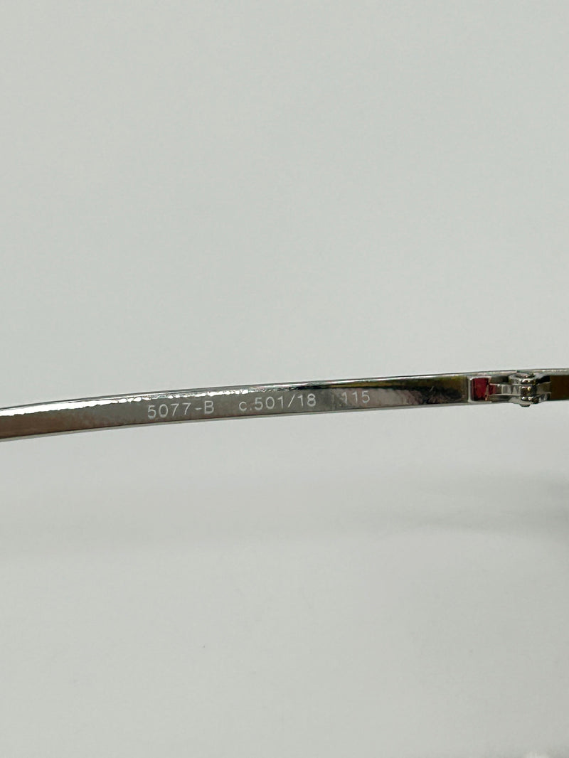 Chanel Vintage Y2K Brown CC Logo Crystal Frame Shield Sunglasses c2000s