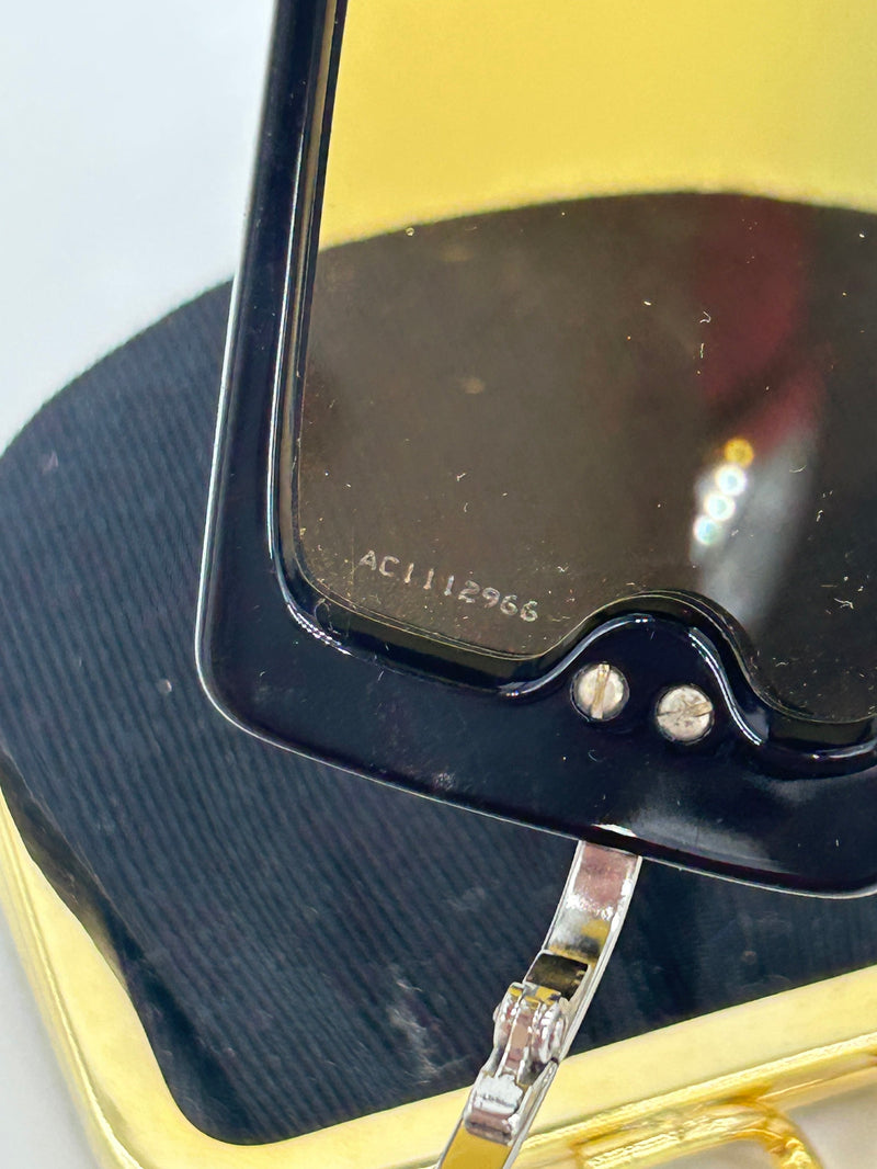 Chanel Vintage Y2K Brown CC Logo Crystal Frame Shield Sunglasses c2000s