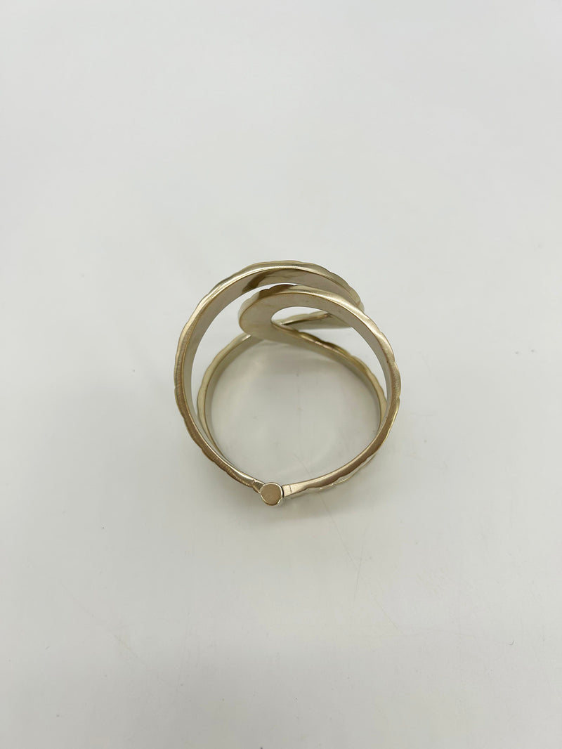 Chanel CC Logo Quilted Matelasse Hinge Cuff Bracelet