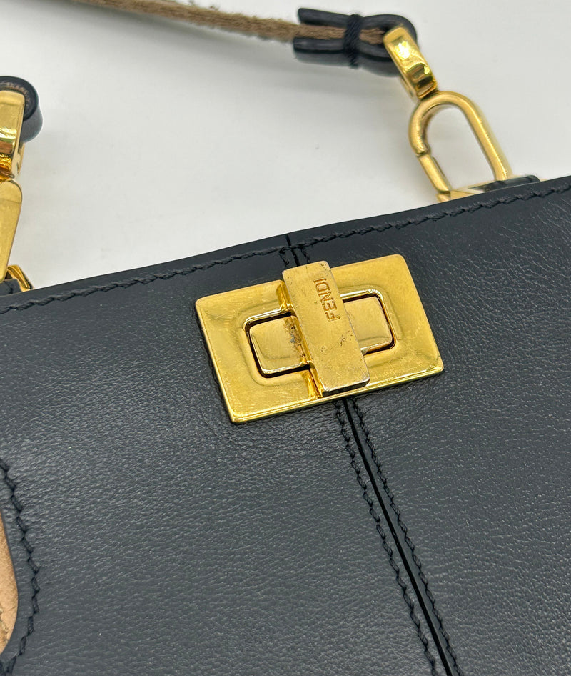 Fendi Peekaboo Phone Pouch Black Leather