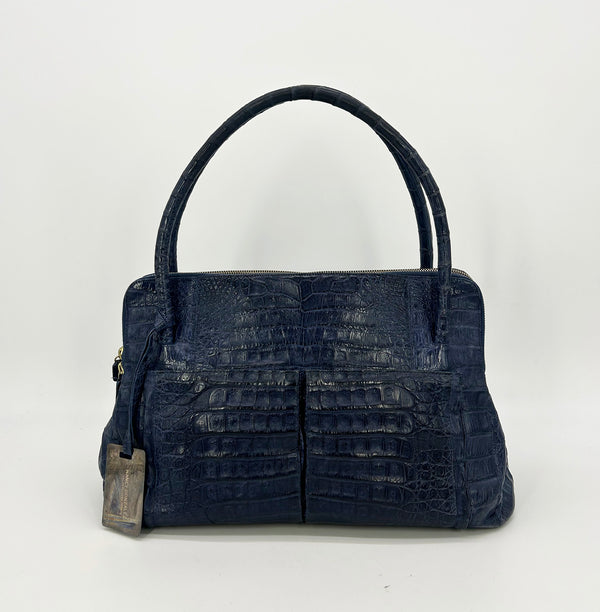 Nancy Gonzales Blue Crocodile Linda Tote