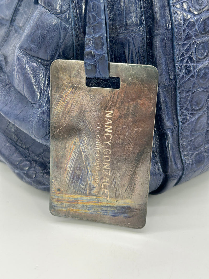 Nancy Gonzales Blue Crocodile Linda Tote