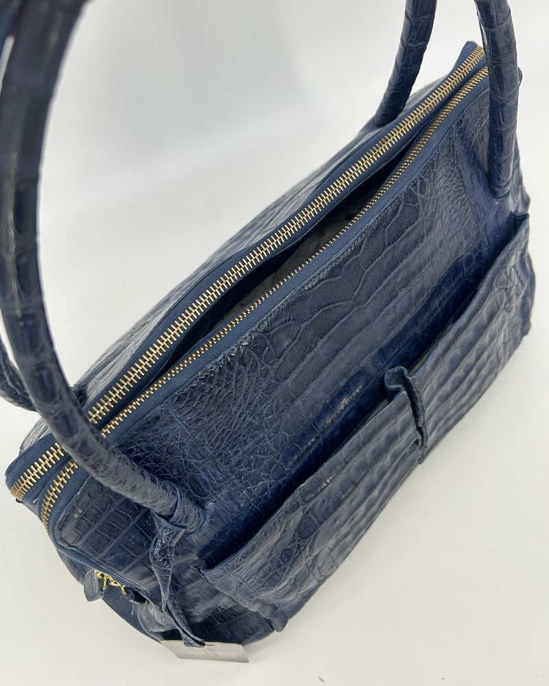 Nancy Gonzales Blue Crocodile Linda Tote
