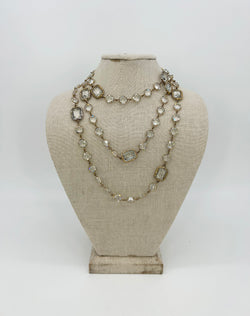 Chanel Crystal Chicklet Sautoir Station Necklace Vintage c1981