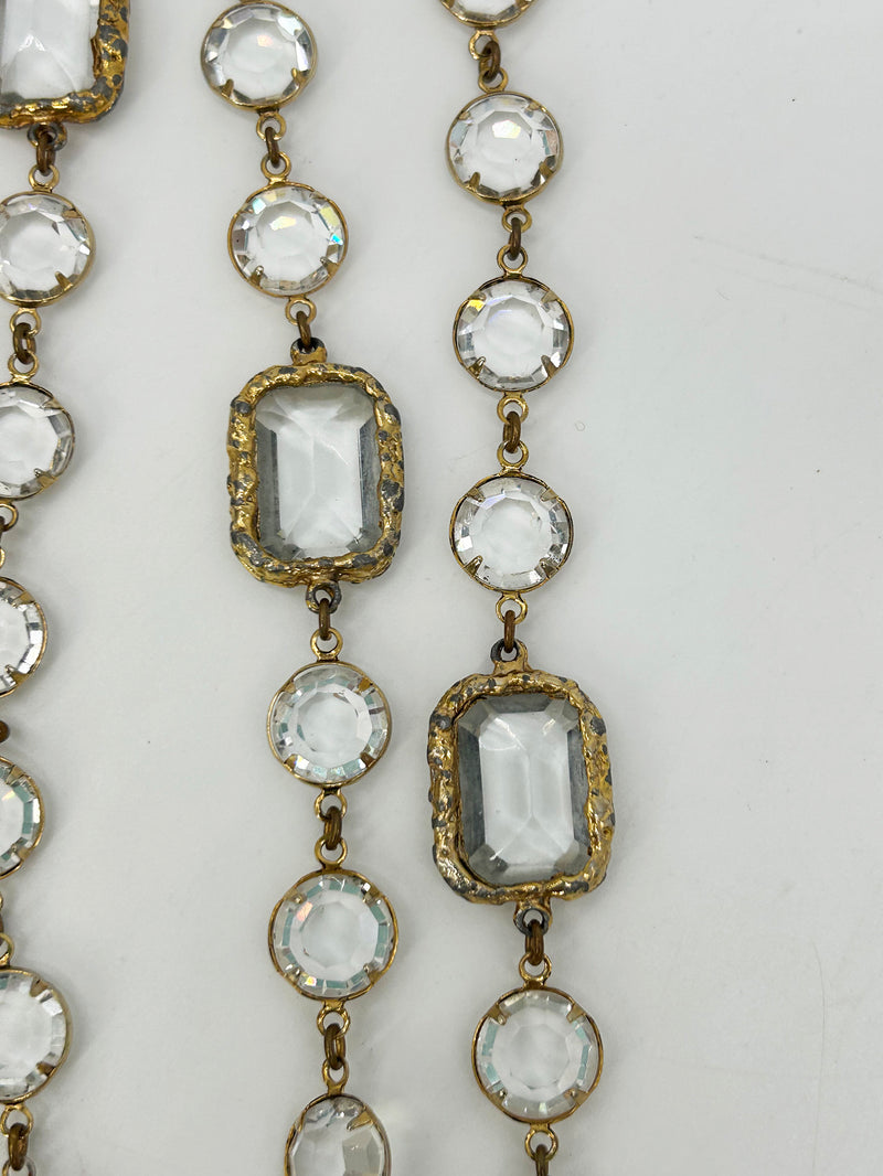 Chanel Crystal Chicklet Sautoir Station Necklace Vintage c1981