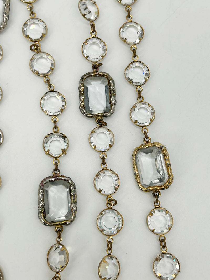 Chanel Crystal Chicklet Sautoir Station Necklace Vintage c1981