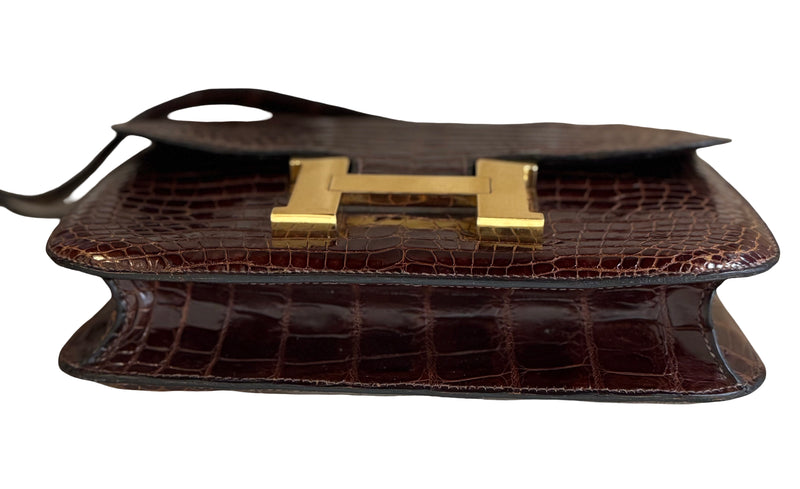 RARE Hermes Brown Alligator Constance Bag