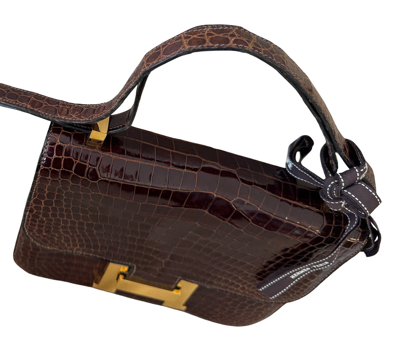 RARE Hermes Brown Alligator Constance Bag