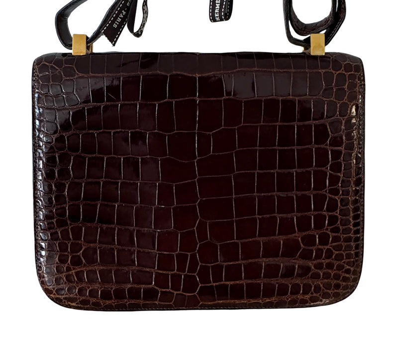 RARE Hermes Brown Alligator Constance Bag